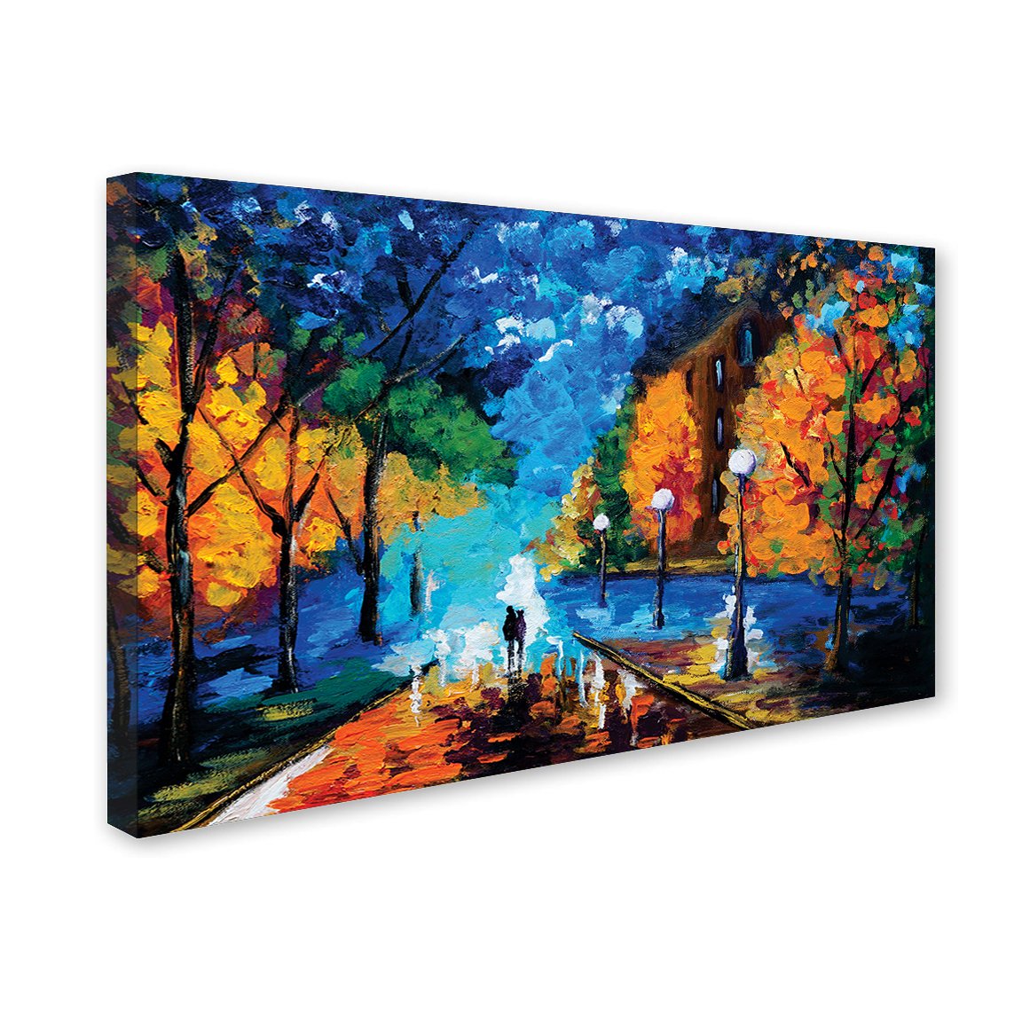 Classic Couple in Rainy Day Premium Canvas Painting decorative masterpiece for home decor